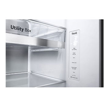 LG Side-by-Side Kühlschrank mit InstaView® (EEK C, 628L, 179cm hoch) mit Eis-, Crushed Ice- und Wasserspender & internem Wassertank | GSGE91EVAC, GSGE91EVAC