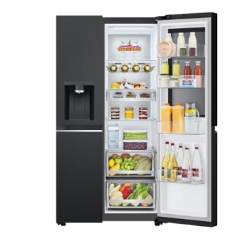 LG Side-by-Side Kühlschrank mit InstaView® (EEK C, 628L, 179cm hoch) mit Eis-, Crushed Ice- und Wasserspender & internem Wassertank | GSGE91EVAC, GSGE91EVAC