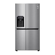 Vorderseite von Side-by-Side mit Door-in-Door ® | Eis-, Crushed Ice- und Wasserspender | 625 Liter Kapazität | Energieeffizienzklasse E | Interner Wassertank 4L | Steel | GSJ461DIDE GSJ461DIDE