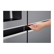 LG Side-by-Side mit Door-in-Door ® | Eis-, Crushed Ice- und Wasserspender | 625 Liter Kapazität | Energieeffizienzklasse E | Interner Wassertank 4L | Steel | GSJ461DIDE, GSJ461DIDE