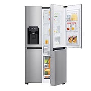 LG Side-by-Side mit Door-in-Door ® | Eis-, Crushed Ice- und Wasserspender | 625 Liter Kapazität | Energieeffizienzklasse E | Interner Wassertank 4L | Steel | GSJ461DIDE, GSJ461DIDE