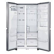 LG Side-by-Side mit Door-in-Door ® | Eis-, Crushed Ice- und Wasserspender | 625 Liter Kapazität | Energieeffizienzklasse E | Interner Wassertank 4L | Steel | GSJ461DIDE, GSJ461DIDE
