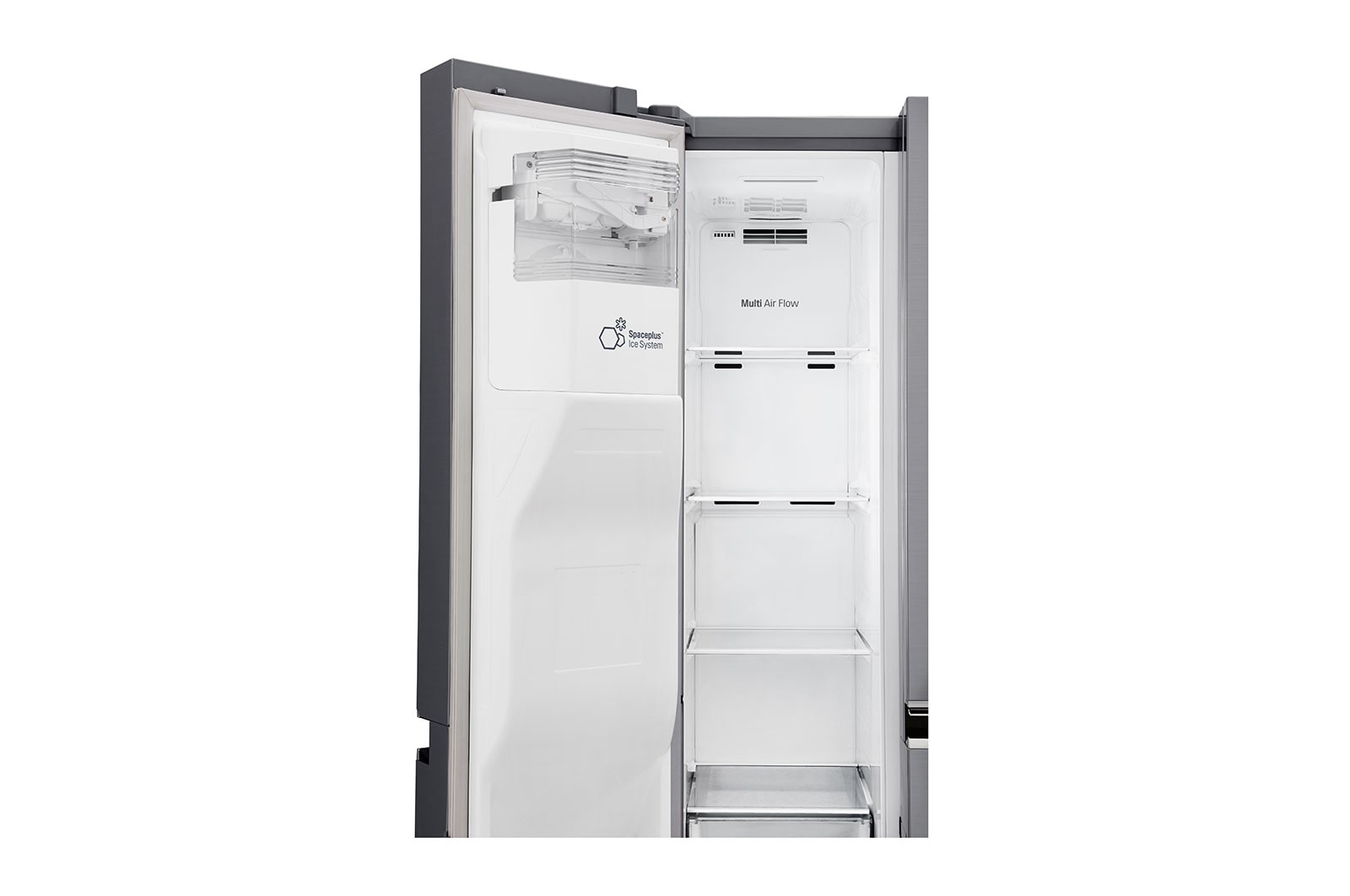LG Side-by-Side mit Door-in-Door ® | Eis-, Crushed Ice- und Wasserspender | 625 Liter Kapazität | Energieeffizienzklasse E | Interner Wassertank 4L | Steel | GSJ461DIDE, GSJ461DIDE