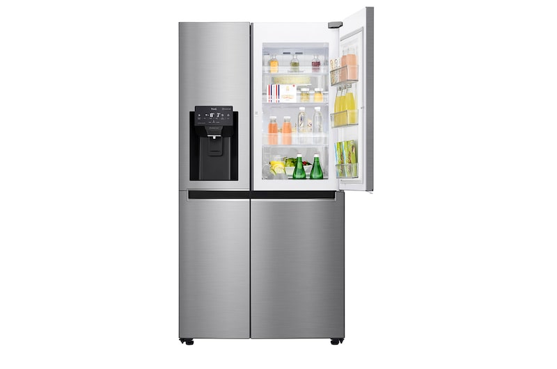 LG Side-by-Side mit Door-in-Door ® | Eis-, Crushed Ice- und Wasserspender | 625 Liter Kapazität | Energieeffizienzklasse F | Interner Wassertank 4L | Steel | GSJ461DIDZ, GSJ461DIDZ