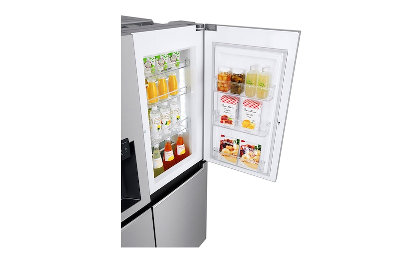 LG Side-by-Side mit Door-in-Door ® | Eis-, Crushed Ice- und Wasserspender | 625 Liter Kapazität | Energieeffizienzklasse F | Interner Wassertank 4L | Steel | GSJ461DIDZ, GSJ461DIDZ
