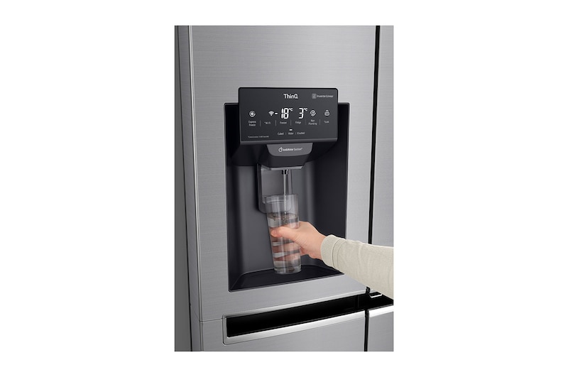 LG Side-by-Side mit Door-in-Door ® | Eis-, Crushed Ice- und Wasserspender | 625 Liter Kapazität | Energieeffizienzklasse F | Interner Wassertank 4L | Steel | GSJ461DIDZ, GSJ461DIDZ
