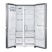 LG Side-by-Side mit Door-in-Door ® | Eis-, Crushed Ice- und Wasserspender | 625 Liter Kapazität | Energieeffizienzklasse F | Interner Wassertank 4L | Steel | GSJ461DIDZ, GSJ461DIDZ
