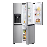 LG Side-by-Side mit Door-in-Door ® | Eis-, Crushed Ice- und Wasserspender | 625 Liter Kapazität | Energieeffizienzklasse F | Interner Wassertank 4L | Steel | GSJ461DIDZ, GSJ461DIDZ