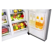 LG Side-by-Side mit Door-in-Door ® | Eis-, Crushed Ice- und Wasserspender | 625 Liter Kapazität | Energieeffizienzklasse F | Interner Wassertank 4L | Steel | GSJ461DIDZ, GSJ461DIDZ
