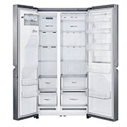 LG Side-by-Side mit Door-in-Door ® |  Eis-, Crushed Ice- und Wasserspender  | 625 Liter Kapazität | Energieeffizienzklasse E | Festwasseranschluss | Steel | GSJ760PZZE, GSJ760PZZE