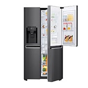 LG Side-by-Side mit Door-in-Door® | Eis-, Crushed Ice- und Wasserspender | 625 Liter Kapazität | Energieeffizienzklasse E | Interner Wassertank 4L | Matte Black Steel | GSJ761MCEE, GSJ761MCEE