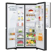 LG Side-by-Side mit Door-in-Door® | Eis-, Crushed Ice- und Wasserspender | 625 Liter Kapazität | Energieeffizienzklasse E | Interner Wassertank 4L | Matte Black Steel | GSJ761MCEE, GSJ761MCEE