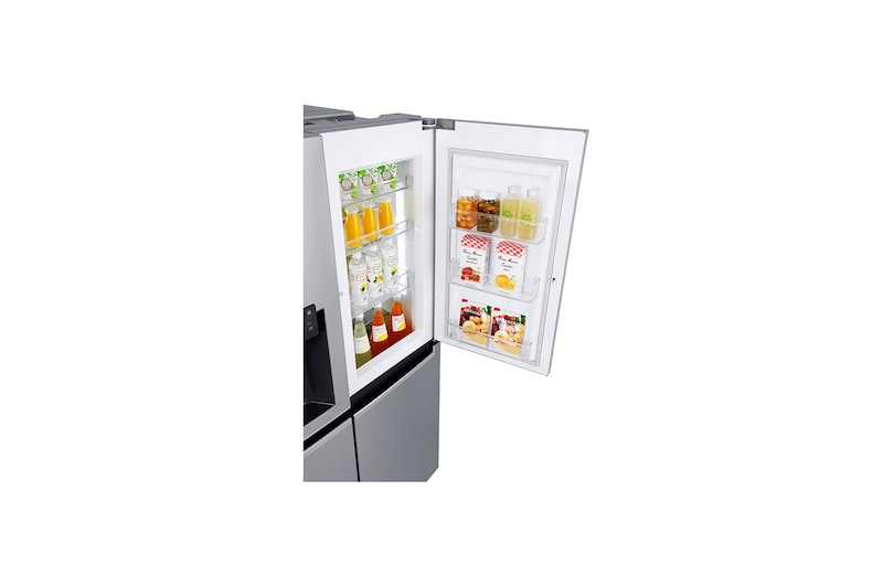 LG Side-by-Side mit Door-in-Door ® | Eis-, Crushed Ice- und Wasserspender | 625 Liter Kapazität | Energieeffizienzklasse F | Interner Wassertank 4L | Steel | GSJ761PZBG, GSJ761PZBG