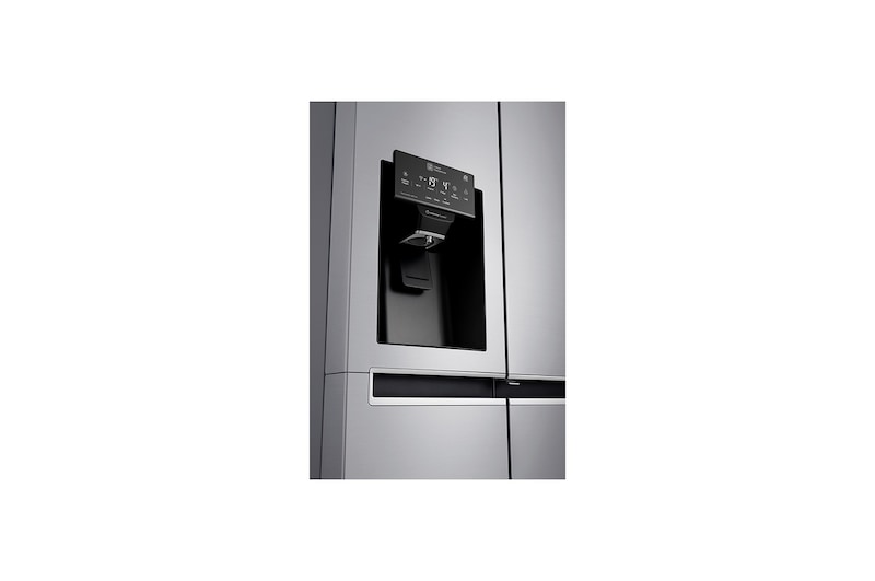 LG Side-by-Side mit Door-in-Door ® | Eis-, Crushed Ice- und Wasserspender | 625 Liter Kapazität | Energieeffizienzklasse F | Interner Wassertank 4L | Steel | GSJ761PZBG, GSJ761PZBG