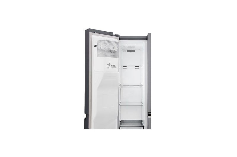 LG Side-by-Side mit Door-in-Door ® | Eis-, Crushed Ice- und Wasserspender | 625 Liter Kapazität | Energieeffizienzklasse F | Interner Wassertank 4L | Steel | GSJ761PZBG, GSJ761PZBG