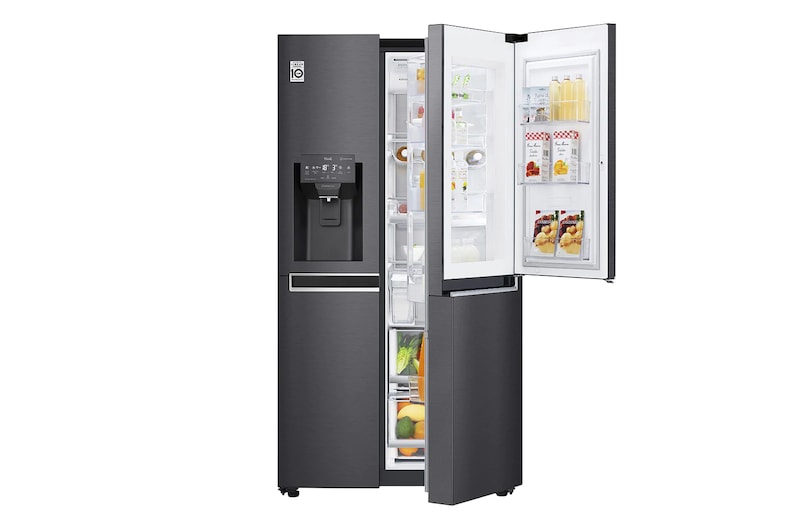 LG ​Side-by-Side mit Door-in-Door ® |  Eis-, Crushed Ice- und Wasserspender  | ​625​ Liter Kapazität | Energieeffizienzklasse ​E​ | Interner Wassertank 4L | Schwarz | ​GSJ961MCCZ, GSJ961MCCZ