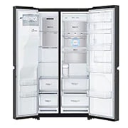 LG ​Side-by-Side mit Door-in-Door ® |  Eis-, Crushed Ice- und Wasserspender  | ​625​ Liter Kapazität | Energieeffizienzklasse ​E​ | Interner Wassertank 4L | Schwarz | ​GSJ961MCCZ, GSJ961MCCZ