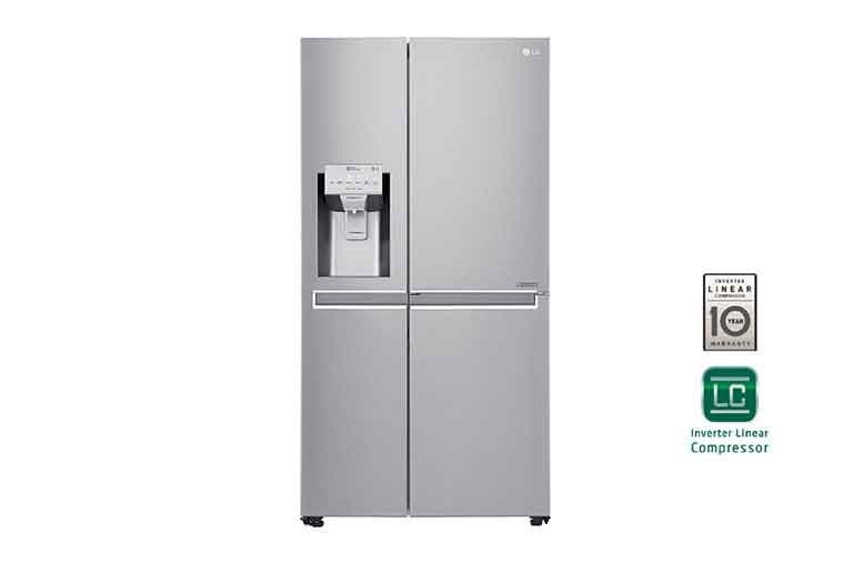 Vorderseite von Side-by-Side mit Total No Frost | Eis-, Crushed Ice- und Wasserspender| Energieeffizienzklasse*  F GSJ961NSUZ