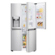 LG ​Side-by-Side mit Door-in-Door ® |  Eis-, Crushed Ice- und Wasserspender  | ​625​ Liter Kapazität | Energieeffizienzklasse ​E​ | Interner Wassertank 4L​ ​| ​Steel​ | ​GSJ961NSZE ​, GSJ961NSZE