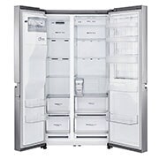 LG ​Side-by-Side mit Door-in-Door ® |  Eis-, Crushed Ice- und Wasserspender  | ​625​ Liter Kapazität | Energieeffizienzklasse ​E​ | Interner Wassertank 4L​ ​| ​Steel​ | ​GSJ961NSZE ​, GSJ961NSZE