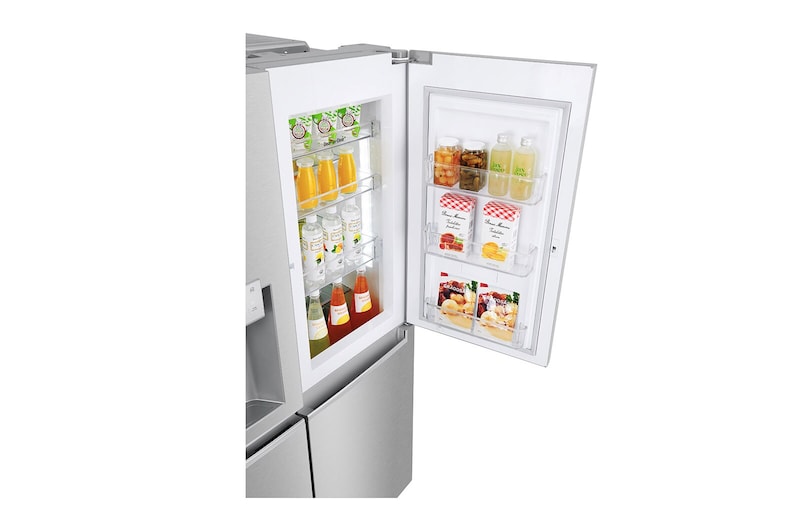 LG ​Side-by-Side mit Door-in-Door ® |  Eis-, Crushed Ice- und Wasserspender  | ​625​ Liter Kapazität | Energieeffizienzklasse ​E​ | Interner Wassertank 4L​ ​| ​Steel​ | ​GSJ961NSZE ​, GSJ961NSZE