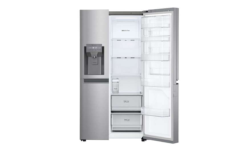 LG Side-by-Side mit Door-in-Door® | Eis-, Crushed Ice- und Wasserspender | 634 L Liter Kapazität | Energieeffizienzklasse E | Interner Wassertank 4L | Platinum Silver | GSJV31PZXE, GSJV31PZXE