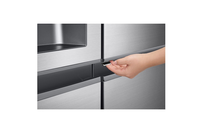 LG Side-by-Side mit Door-in-Door® | Eis-, Crushed Ice- und Wasserspender | 634 L Liter Kapazität | Energieeffizienzklasse E | Interner Wassertank 4L | Platinum Silver | GSJV31PZXE, GSJV31PZXE