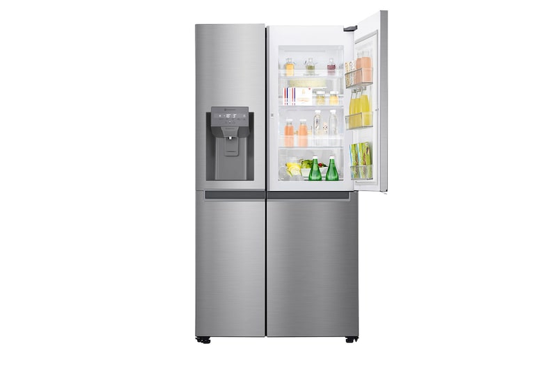 LG Side-by-Side mit Door-in-Door® | Eis-, Crushed Ice- und Wasserspender | 634 L Liter Kapazität | Energieeffizienzklasse E | Interner Wassertank 4L | Platinum Silver | GSJV31PZXE, GSJV31PZXE