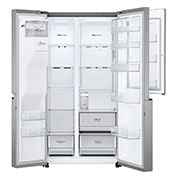 LG Side-by-Side mit Door-in-Door® | Eis-, Crushed Ice- und Wasserspender | 634 L Liter Kapazität | Energieeffizienzklasse E | Interner Wassertank 4L | Platinum Silver | GSJV31PZXE, GSJV31PZXE