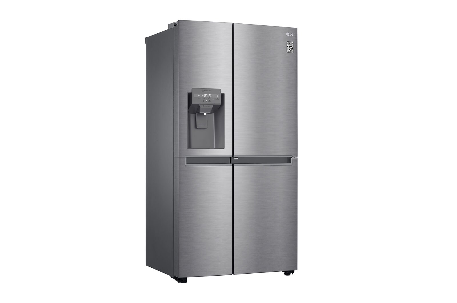 LG Side-by-Side mit Door-in-Door ® | Eis-, Crushed Ice- und Wasserspender | 634 Liter Kapazität | Energieeffizienzklasse F | Interner Wassertank 4L | Platinum Silver |  GSJV31PZXF , GSJV31PZXF