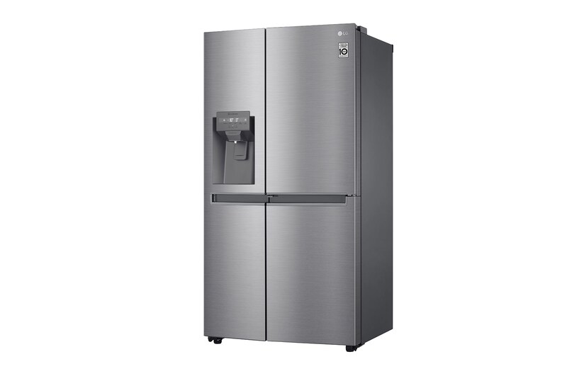 LG Side-by-Side mit Door-in-Door ® | Eis-, Crushed Ice- und Wasserspender | 634 Liter Kapazität | Energieeffizienzklasse F | Interner Wassertank 4L | Platinum Silver |  GSJV31PZXF , GSJV31PZXF