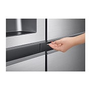 LG Side-by-Side mit Door-in-Door ® | Eis-, Crushed Ice- und Wasserspender | 634 Liter Kapazität | Energieeffizienzklasse F | Interner Wassertank 4L | Platinum Silver |  GSJV31PZXF , GSJV31PZXF