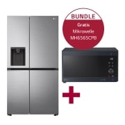 Vorderseite von Side-by-Side mit Door-in-Door ®  GSJV51PZTE &amp; Mikrowelle mit Smart Inverter Technologie MH6565CPB GSJV51PZTE.MH65CPB