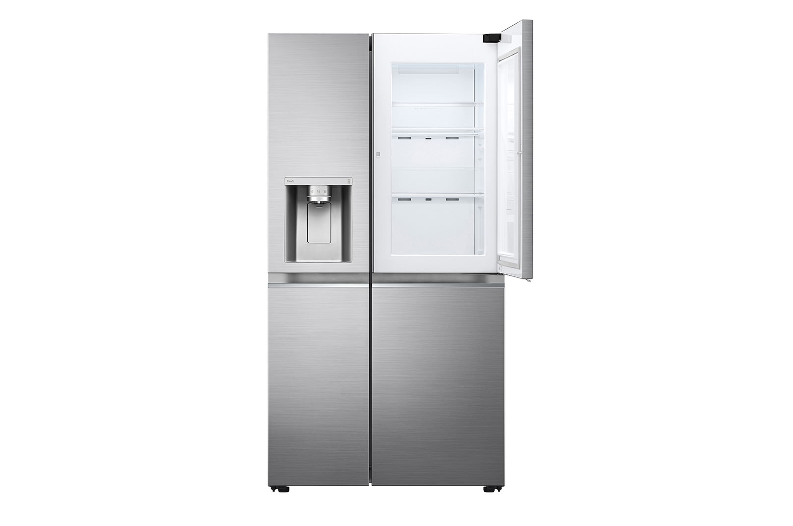 LG Side-by-Side mit Door-in-Door® |  Eis-, Crushed Ice- und Wasserspender  | 635 Liter Kapazität | Energieeffizienzklasse E | Festwasseranschluss | Platinum Silver | GSJV70PZTE, GSJV70PZTE