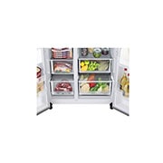 LG Side-by-Side mit Door-in-Door® |  Eis-, Crushed Ice- und Wasserspender  | 635 Liter Kapazität | Energieeffizienzklasse E | Festwasseranschluss | Platinum Silver | GSJV70PZTE, GSJV70PZTE