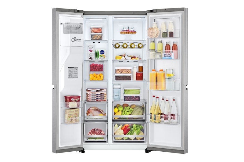 LG Side-by-Side Kühlschrank mit Door-in-Door® (E, 635L, 179cm hoch) mit Eis-, Crushed Ice- und Wasserspender & internem Wassertank | GSJV71MBLE, GSJV71MBLE