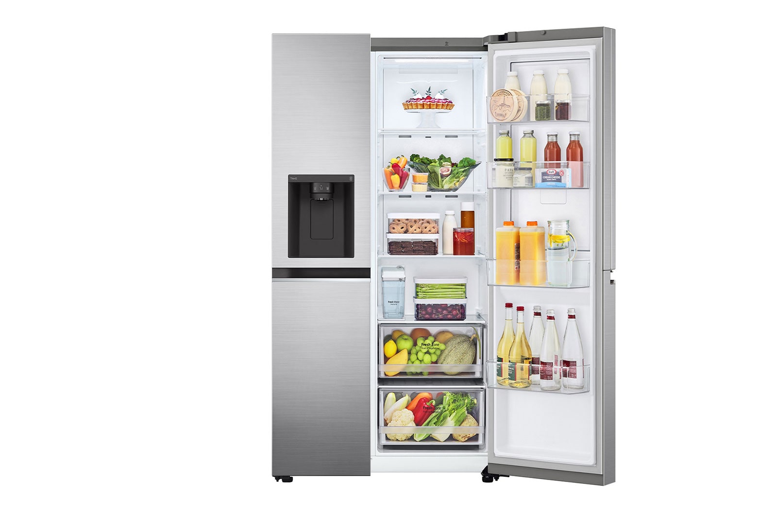 LG Side-by-Side Kühlschrank mit Door-in-Door® (E, 635L, 179cm hoch) mit Eis-, Crushed Ice- und Wasserspender & internem Wassertank | GSJV71PZTE, GSJV71PZTE