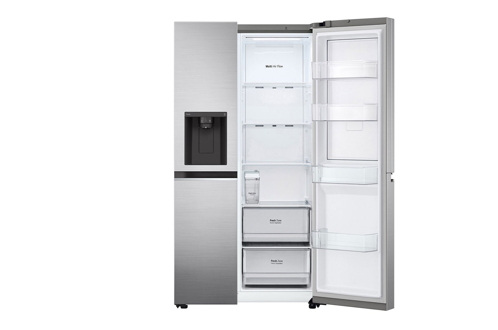 LG Side-by-Side Kühlschrank mit Door-in-Door® (E, 635L, 179cm hoch) mit Eis-, Crushed Ice- und Wasserspender & internem Wassertank | GSJV71PZTE, GSJV71PZTE