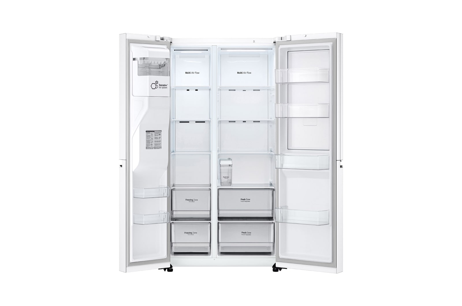 LG Side-by-Side mit Door-in-Door® |  Eis-, Crushed Ice- und Wasserspender  | 635 Liter Kapazität | Energieeffizienzklasse E | Interner Wassertank 4L | Super White | GSJV71SWTE, GSJV71SWTE