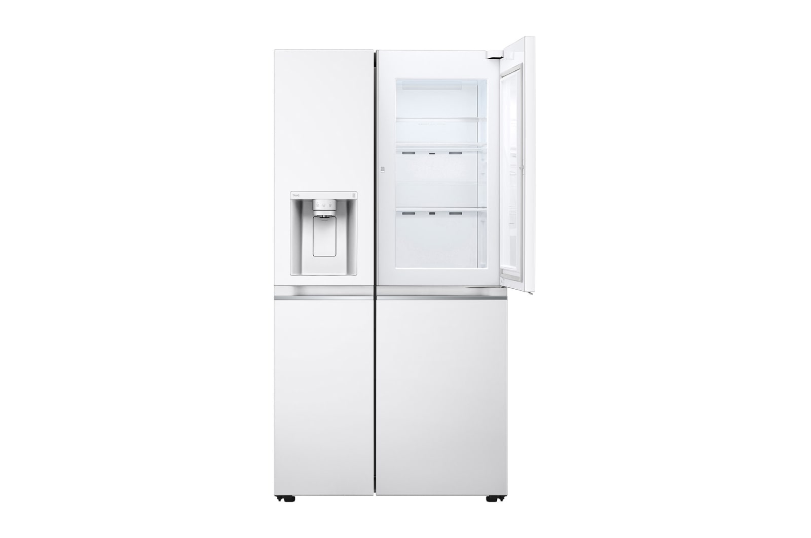LG Side-by-Side mit Door-in-Door® |  Eis-, Crushed Ice- und Wasserspender  | 635 Liter Kapazität | Energieeffizienzklasse E | Interner Wassertank 4L | Super White | GSJV71SWTE, GSJV71SWTE