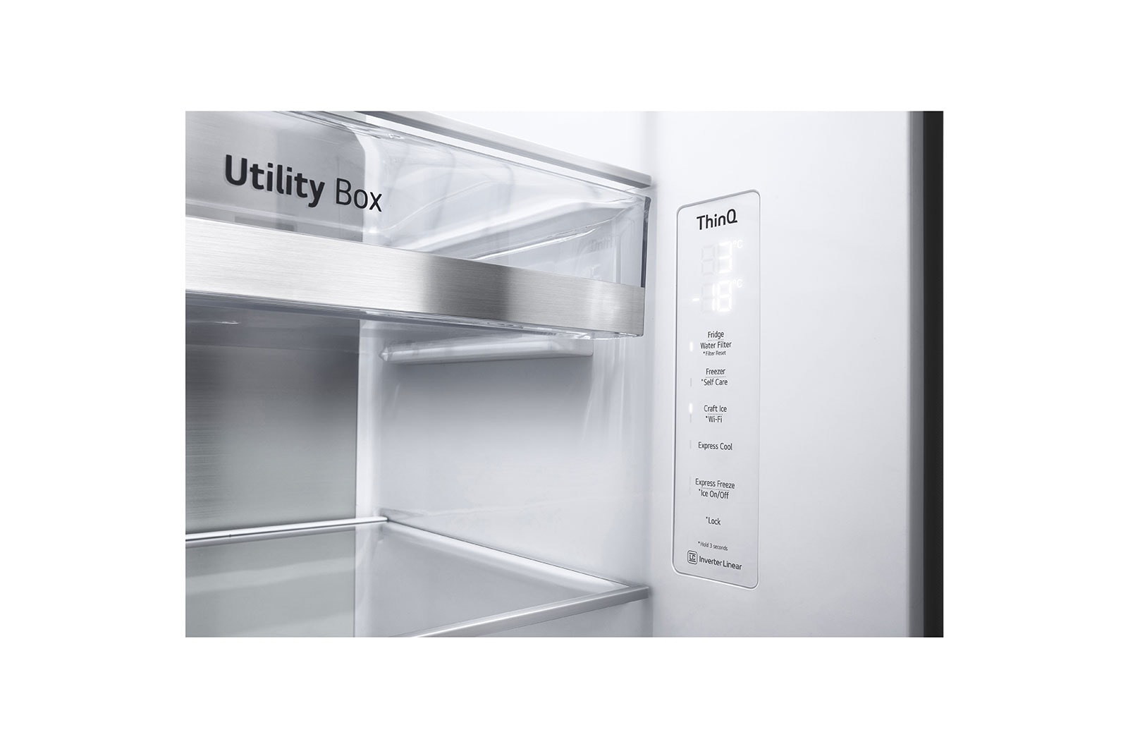 LG Side-by-Side mit Door-in-Door® | Craft Ice Kugeln | Eis-, Crushed Ice- und Wasserspender | 635 Liter Kapazität | Energieeffizienzklasse E | Interner Wassertank 4L | Brushed Steel | GSJV90BSDE, GSJV90BSDE