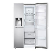 LG Side-by-Side mit Door-in-Door® | Craft Ice Kugeln | Eis-, Crushed Ice- und Wasserspender | 635 Liter Kapazität | Energieeffizienzklasse E | Interner Wassertank 4L | Brushed Steel | GSJV90BSDE, GSJV90BSDE