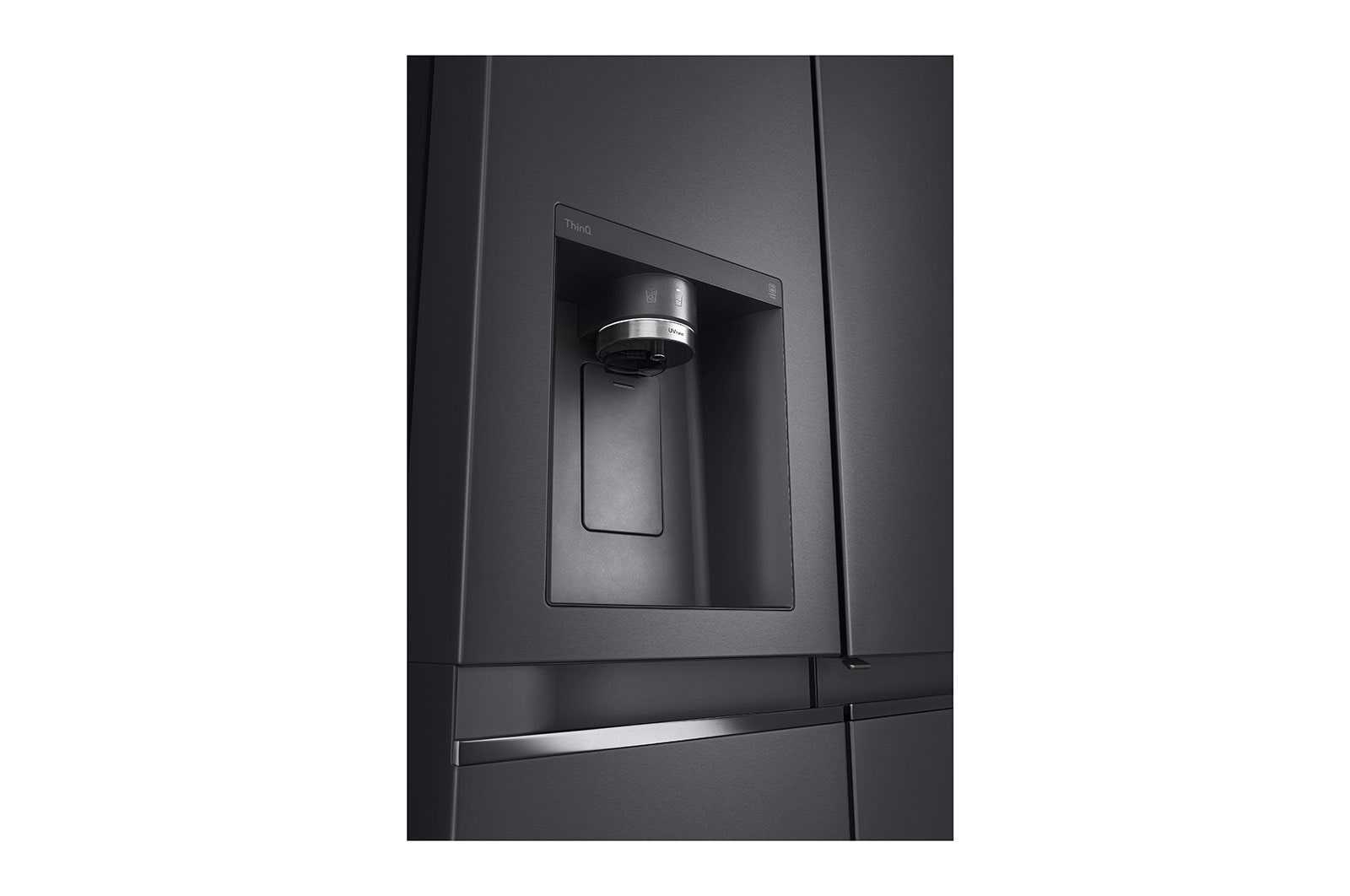 LG Side-by-Side mit Door-in-Door® | Craft Ice Kugeln | Eis-, Crushed Ice- und Wasserspender | 365 Liter Kapazität | Energieeffizienzklasse E | Festwasseranschluss | Matte Black | GSJV90MCDE, GSJV90MCDE