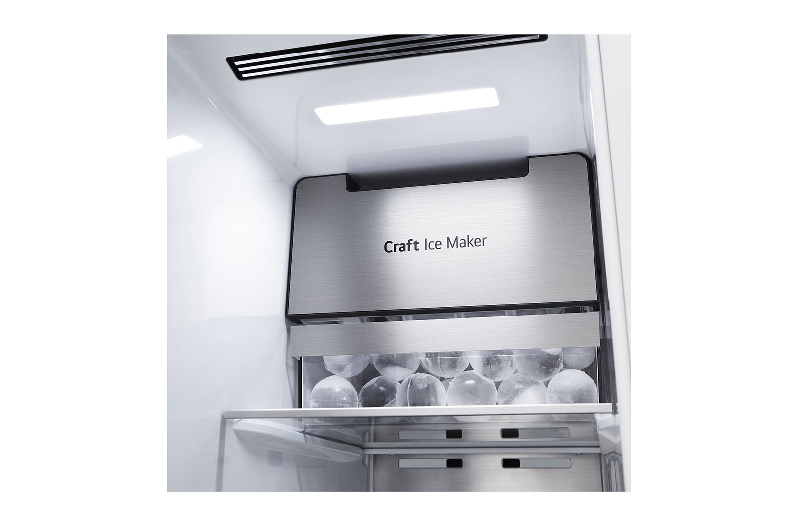 LG Side-by-Side mit Door-in-Door® | Craft Ice Kugeln | Eis-, Crushed Ice- und Wasserspender | 365 Liter Kapazität | Energieeffizienzklasse E | Festwasseranschluss | Matte Black | GSJV90MCDE, GSJV90MCDE