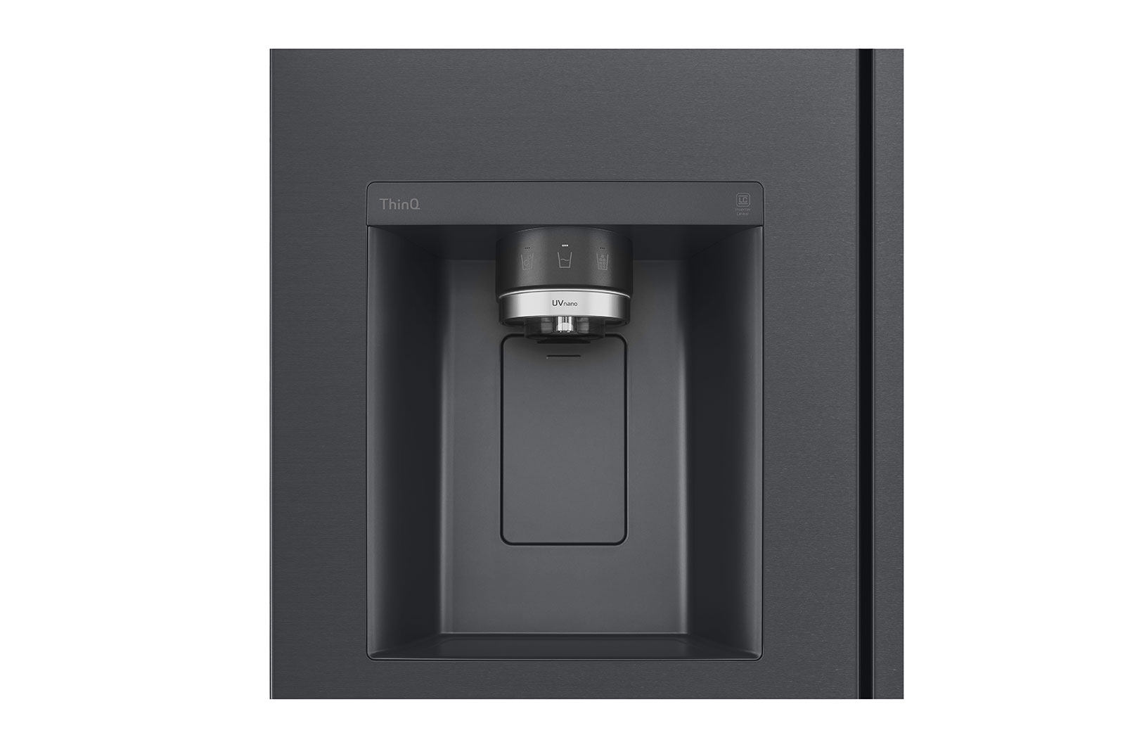 LG Side-by-Side mit Door-in-Door® | Craft Ice Kugeln | Eis-, Crushed Ice- und Wasserspender | 365 Liter Kapazität | Energieeffizienzklasse E | Festwasseranschluss | Matte Black | GSJV90MCDE, GSJV90MCDE
