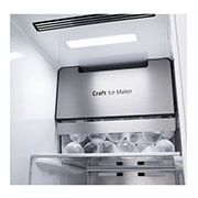LG Side-by-Side mit Door-in-Door® | Craft Ice Kugeln | Eis-, Crushed Ice- und Wasserspender | 365 Liter Kapazität | Energieeffizienzklasse E | Festwasseranschluss | Matte Black | GSJV90MCDE, GSJV90MCDE