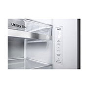 LG Side-by-Side mit Door-in-Door® |  Eis-, Crushed Ice- und Wasserspender  | 635 Liter Kapazität | Energieeffizienzklasse E | Interner Wassertank 4L | Matte Black Steel | GSJV91MCAE, GSJV91MCAE