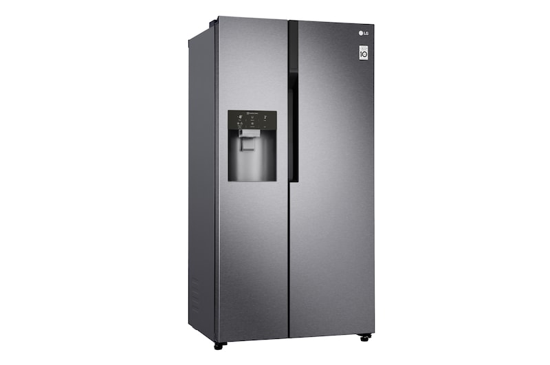 LG Side-by-Side mit Eis-, Crushed Ice- und Wasserspender  | 606 Liter Kapazität | Festwasseranschluss | Energieeffizienzklasse F | Dark Graphite | GSL360ICEZ, GSL360ICEZ