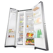 LG Side-by-Side mit Eis-, Crushed Ice- und Wasserspender | 625 Liter Kapazität | Energieeffizienzklasse E |  Interner Wassertank 4L | Steel | GSL461ICEE, GSL461ICEE