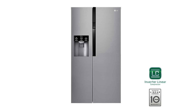 LG F Side-by-Side mit Eis-, Crushed Ice- und Wasserspender und Total No Frost, GSL560PZXV